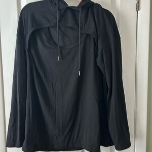 Long sleeve cutout woman’s hoodie